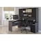 Bestar Norma L-Shaped Desk with Hutch, Black & Bark Gray 181850-000018 - alternate 5
